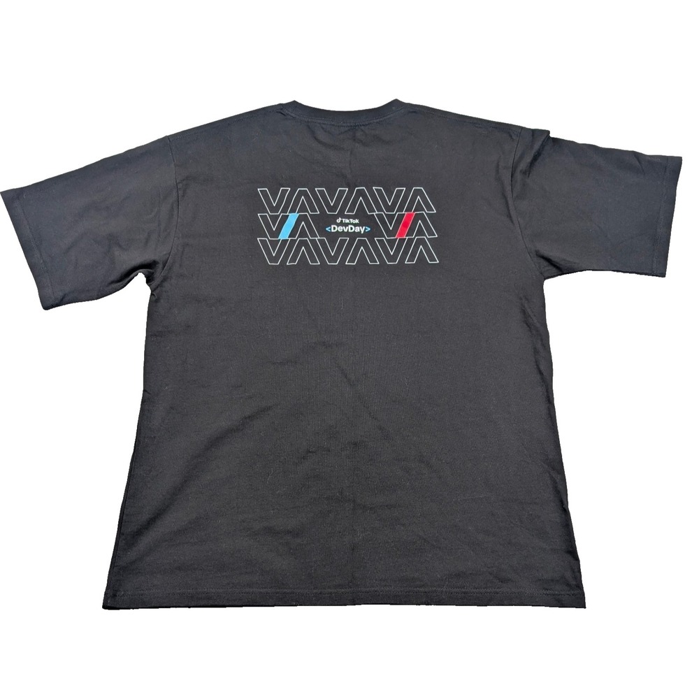 TikTok VA DevDay T Shirt Mens 2XL Black Graphic Crew Neck Developer Influencer